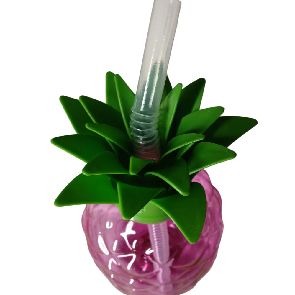 Tropical Pineapple Party Cup with Straw